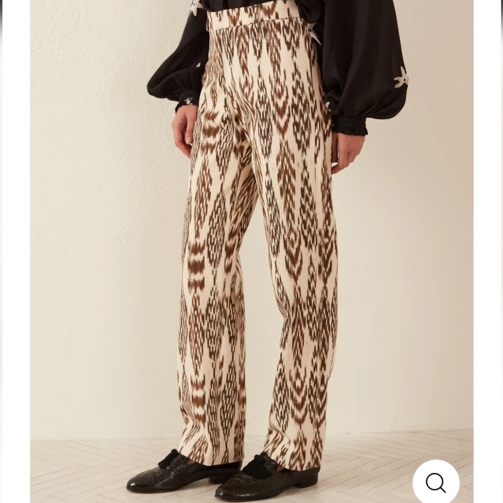 NWT. Alix of Bobemia Ezra Feather Ikat Pant. Size XS